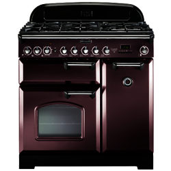 Rangemaster Classic Deluxe 90 Dual Fuel Range Cooker Rose Taupe